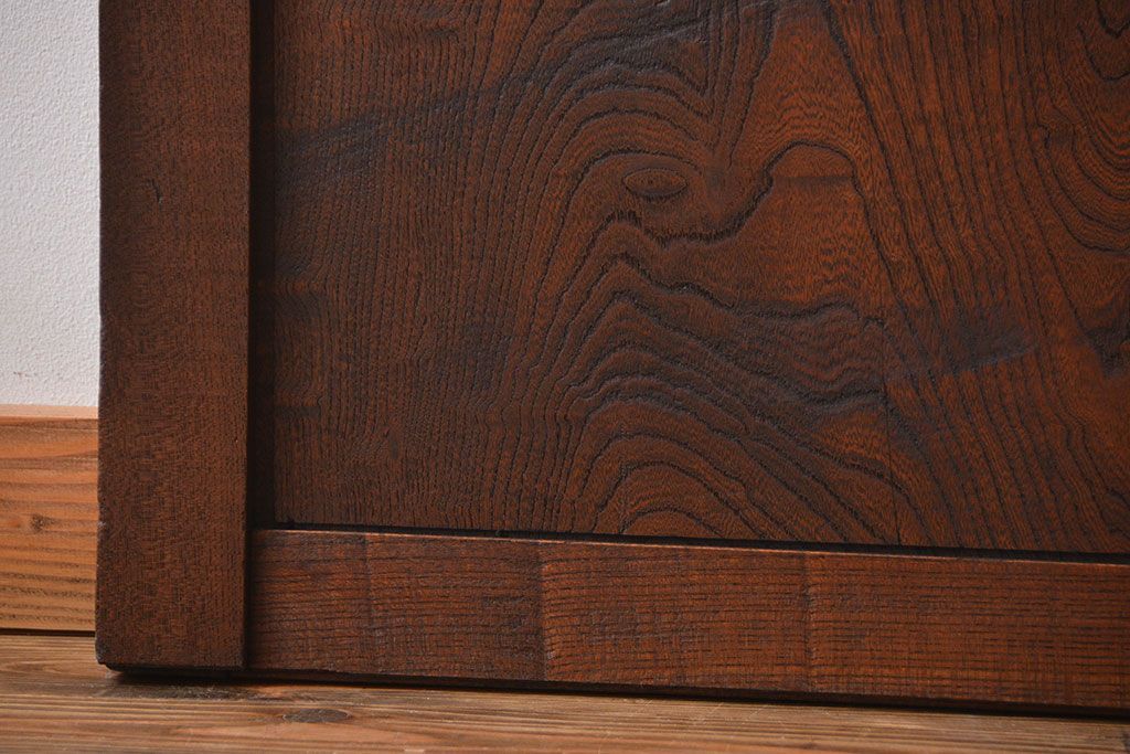 古民具・骨董　総欅材の板戸2枚セット(窓)