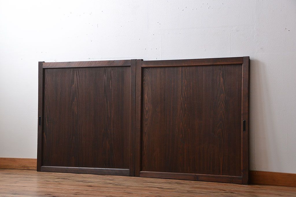 古民具・骨董　板戸2枚セット(窓)