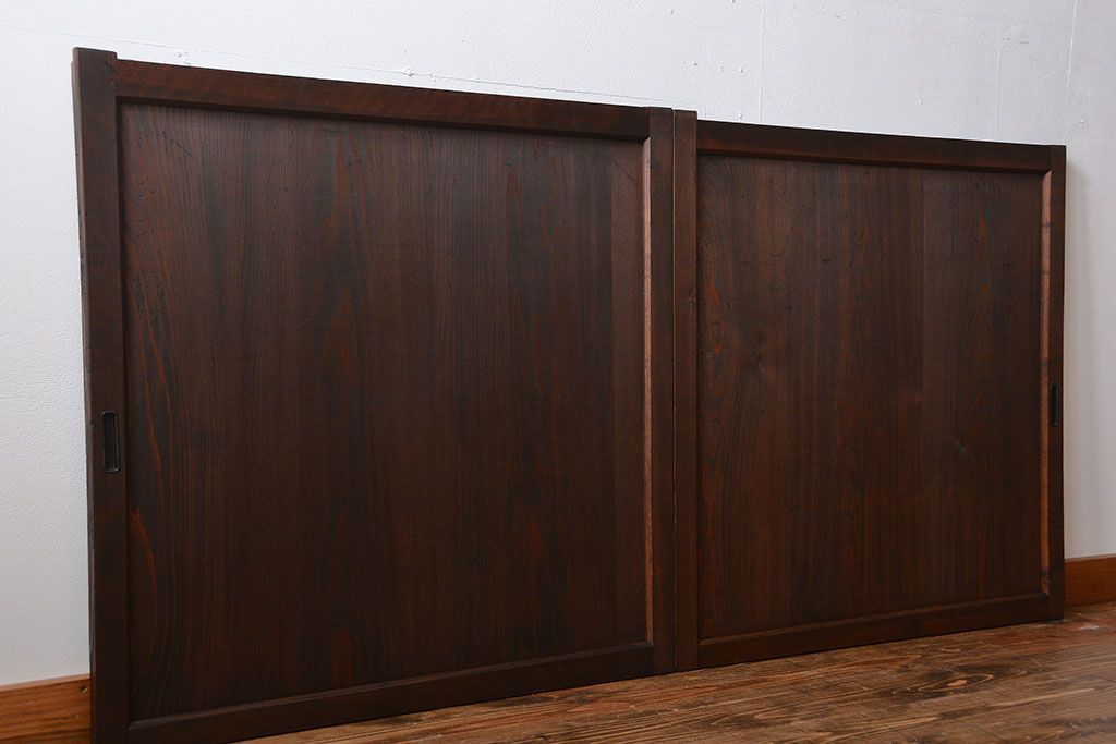 古民具・骨董　板戸2枚セット(窓)