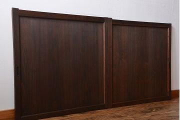 古民具・骨董　板戸2枚セット(窓)