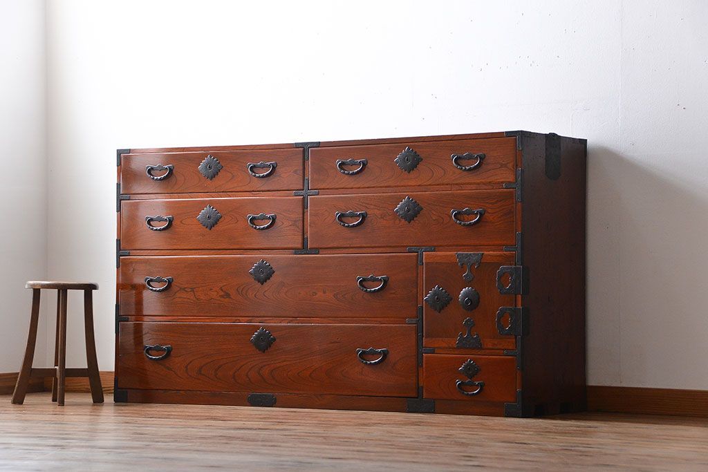 アンティーク家具　古民具・骨董　仙台一間時代箪笥(2)