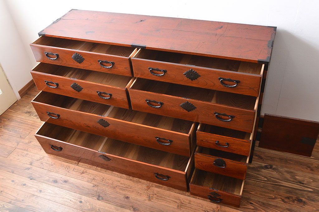 アンティーク家具　古民具・骨董　仙台一間時代箪笥(2)