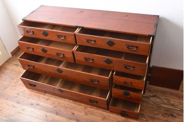 アンティーク家具　古民具・骨董　仙台一間時代箪笥(2)