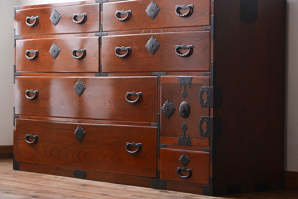 アンティーク家具　古民具・骨董　仙台一間時代箪笥(2)