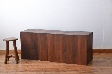 アンティーク家具　古民具・骨董　角手　時代箪笥ローボード