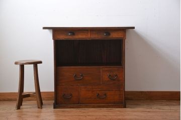アンティーク家具　古民具・骨董　引き出し付き作業台