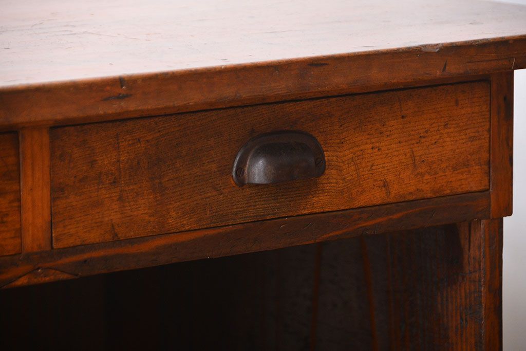 アンティーク家具　古民具・骨董　引き出し付き作業台