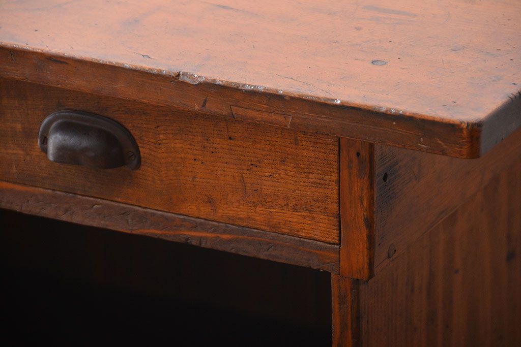 アンティーク家具　古民具・骨董　引き出し付き作業台