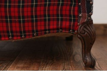 ヴィンテージ家具　イギリスビンテージ　パッチワークウィングソファ