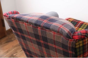 ヴィンテージ家具　イギリスビンテージ　パッチワークウィングソファ