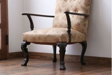 アンティーク家具　イギリスアンティーク　上質なアームチェア(ソファ)