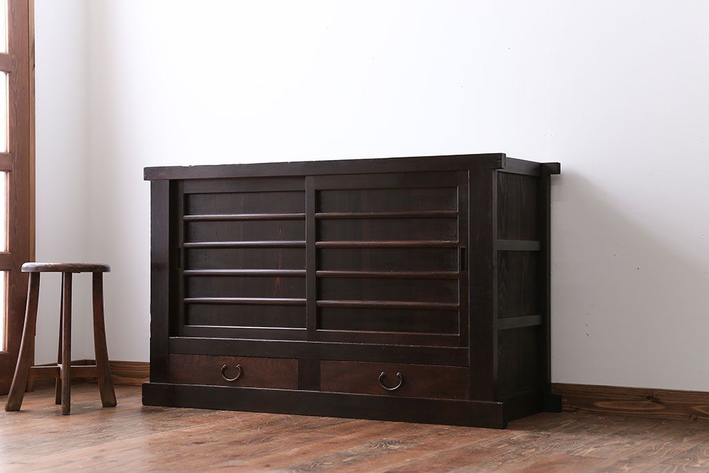 アンティーク家具　京都産　四尺水屋箪笥サイドボード