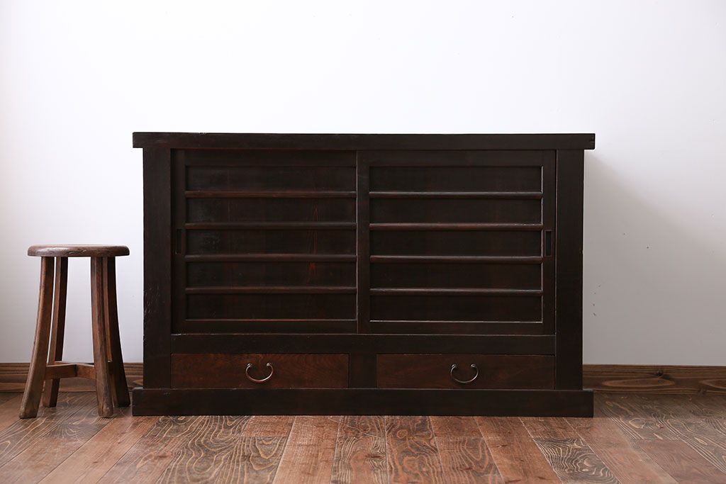 アンティーク家具　京都産　四尺水屋箪笥サイドボード