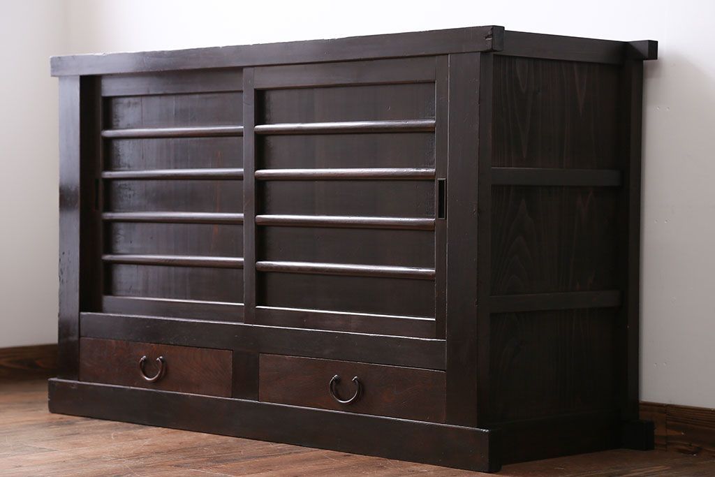 アンティーク家具　京都産　四尺水屋箪笥サイドボード