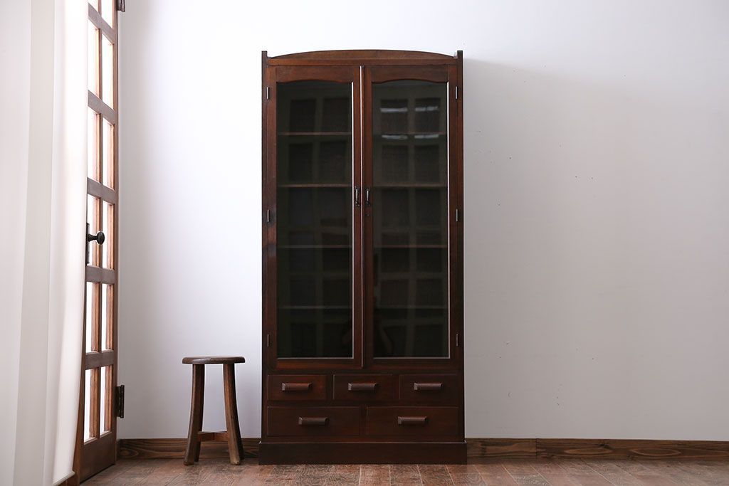 アンティーク家具　前面ナラ材　大きな本箱