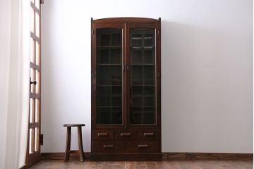 アンティーク家具　前面ナラ材　大きな本箱