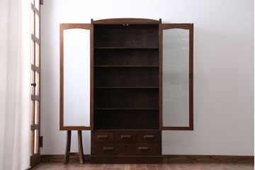 アンティーク家具　前面ナラ材　大きな本箱