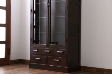 アンティーク家具　前面ナラ材　大きな本箱