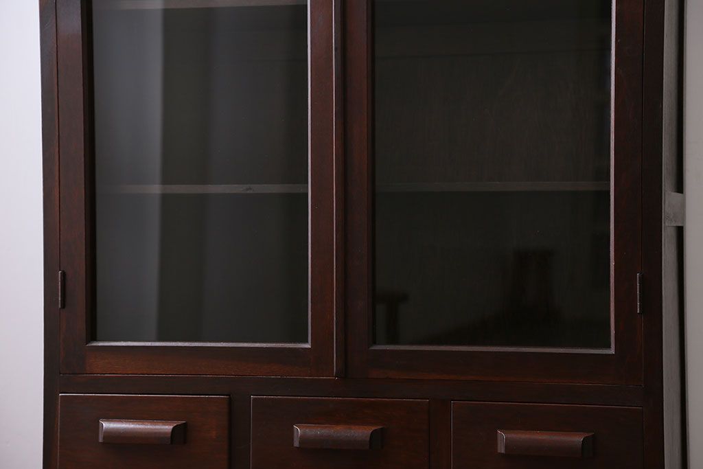 アンティーク家具　前面ナラ材　大きな本箱