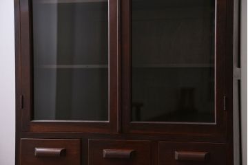 アンティーク家具　前面ナラ材　大きな本箱