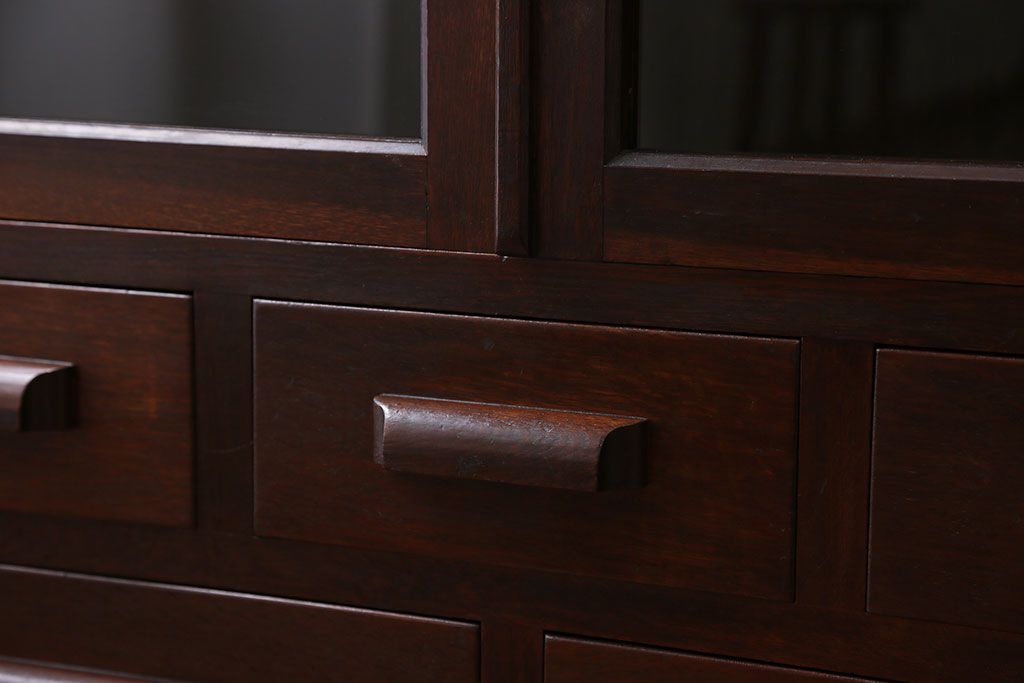 アンティーク家具　前面ナラ材　大きな本箱