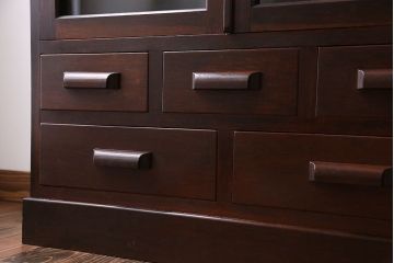 アンティーク家具　前面ナラ材　大きな本箱