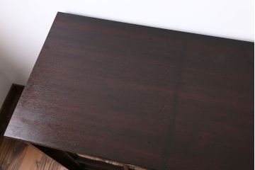 アンティーク家具　おしゃれな横型ガラス戸棚