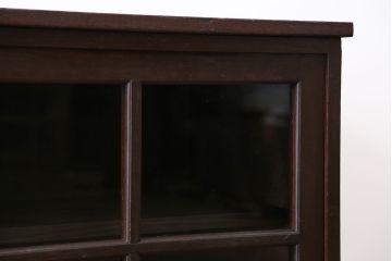 アンティーク家具　おしゃれな横型ガラス戸棚