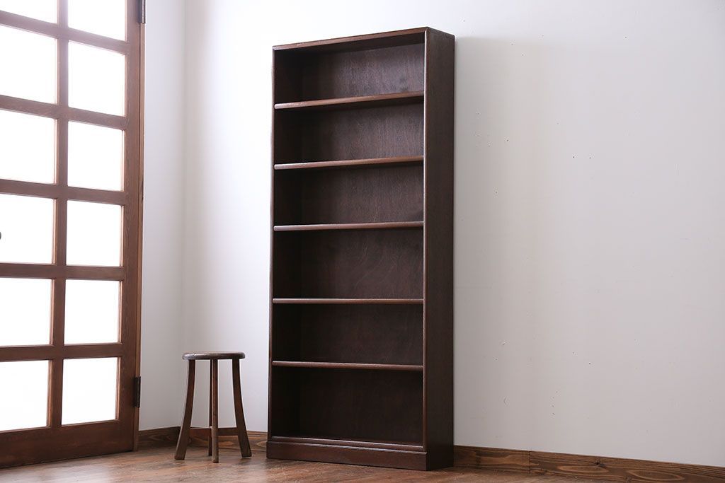 アンティーク家具　シンプルな薄型本棚