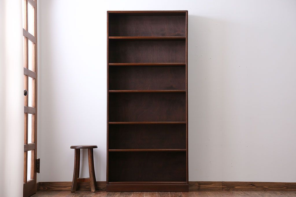 アンティーク家具　シンプルな薄型本棚