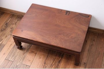アンティーク家具　アンティーク　総欅材!天板一枚板の座卓