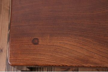 アンティーク家具　アンティーク　総欅材!天板一枚板の座卓