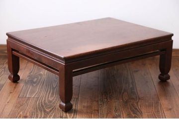 アンティーク家具　アンティーク　総欅材!天板一枚板の座卓