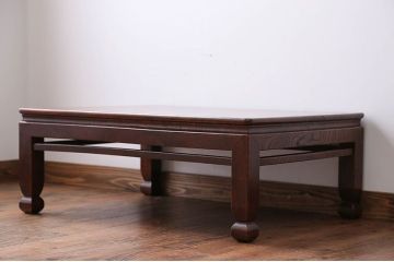 アンティーク家具　アンティーク　総欅材!天板一枚板の座卓