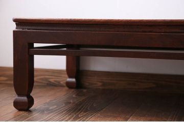 アンティーク家具　アンティーク　総欅材!天板一枚板の座卓