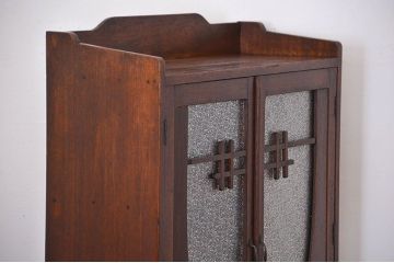 レトロ家具　昭和レトロ　ダイヤガラス入り本箱