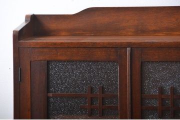 レトロ家具　昭和レトロ　ダイヤガラス入り本箱