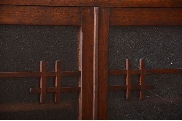 レトロ家具　昭和レトロ　ダイヤガラス入り本箱