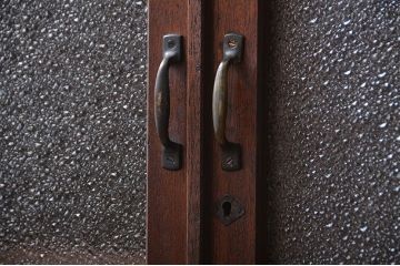 レトロ家具　昭和レトロ　ダイヤガラス入り本箱