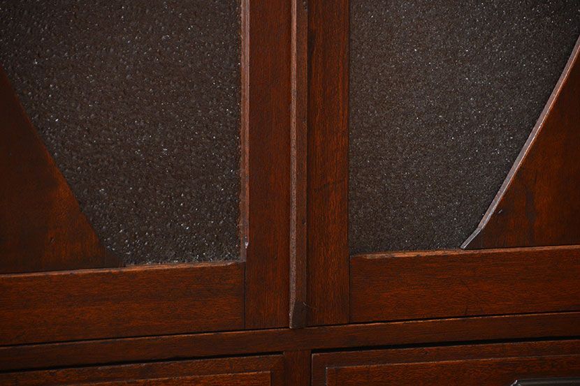 レトロ家具　昭和レトロ　ダイヤガラス入り本箱