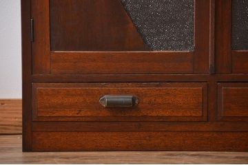 レトロ家具　昭和レトロ　ダイヤガラス入り本箱