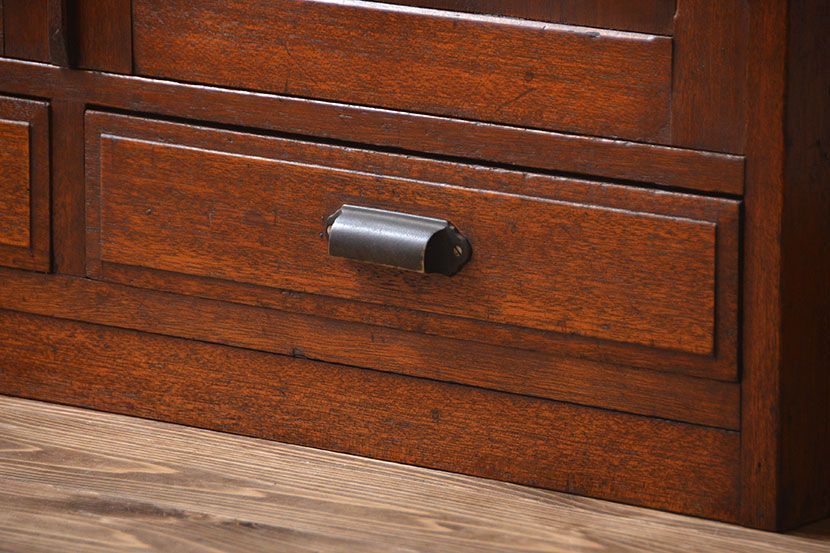 レトロ家具　昭和レトロ　ダイヤガラス入り本箱