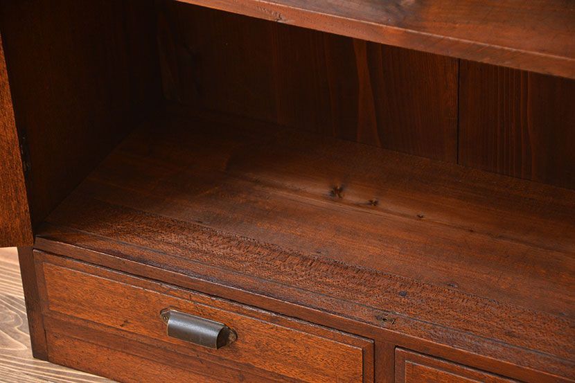 レトロ家具　昭和レトロ　ダイヤガラス入り本箱