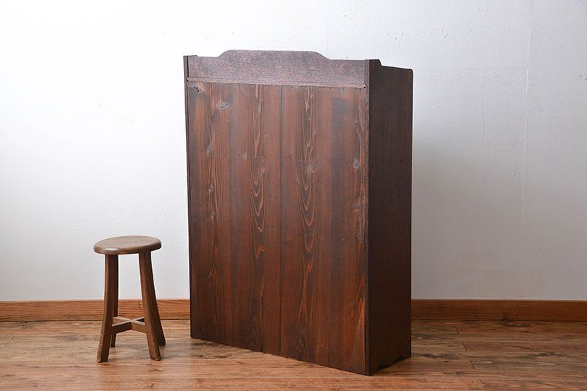 レトロ家具　昭和レトロ　ダイヤガラス入り本箱