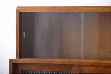 アンティーク家具　ネームプレート付き!モールガラス入り本箱