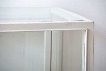 アンティーク家具　アンティークペイント　脚付きガラスケース(1)