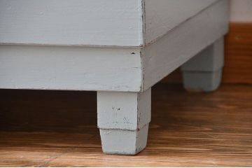 アンティーク家具　アンティークペイント　脚付きガラスケース(1)