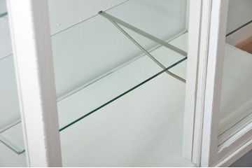 アンティーク家具　アンティークペイント　脚付きガラスケース(1)