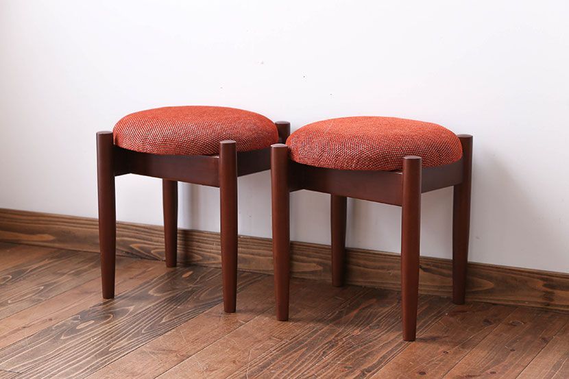 レトロ家具　昭和レトロ　かわいいスツール2脚セット