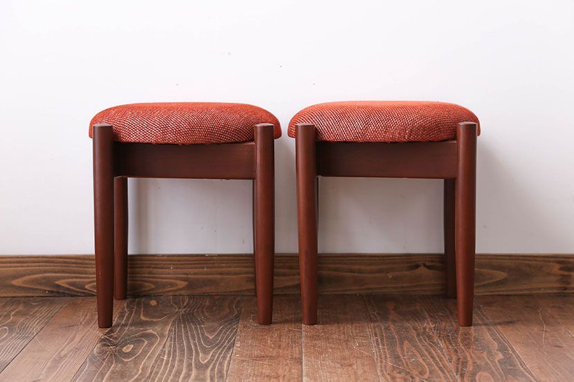 レトロ家具　昭和レトロ　かわいいスツール2脚セット